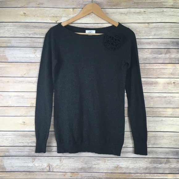 LOFT Sweaters - Ann Taylor Loft Floral Embellished Sweater
